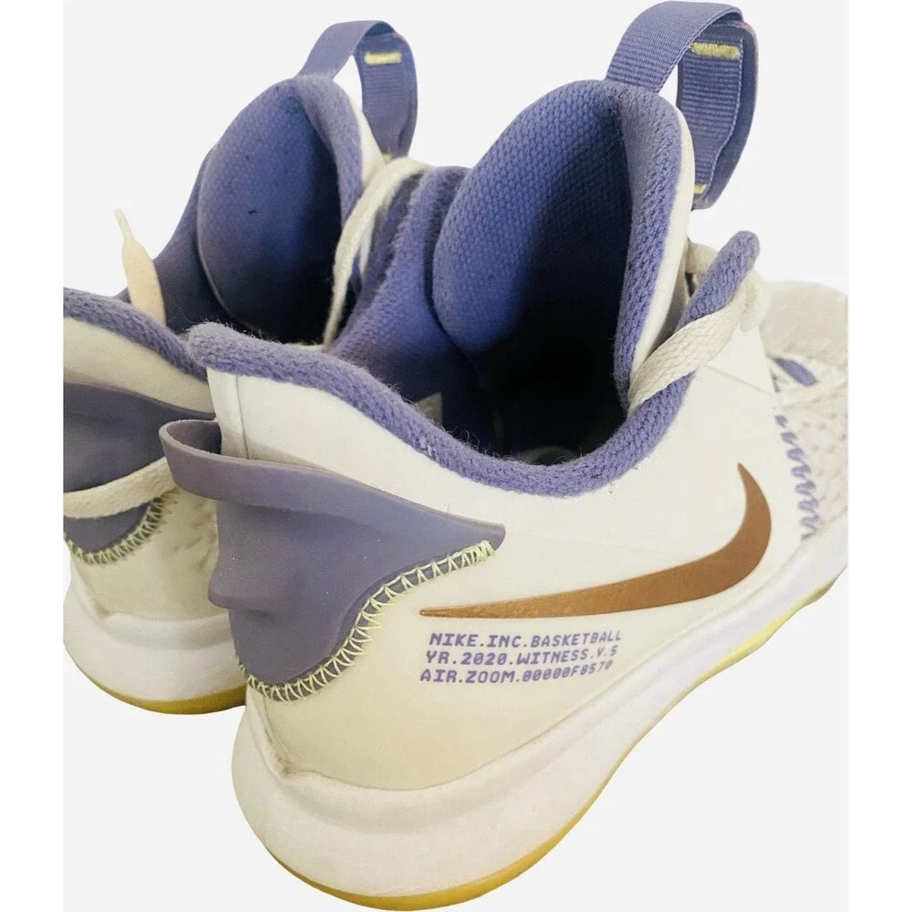 Nike LeBron Witness 5 Size 7 Youth White Purple Summit White CT4629-102